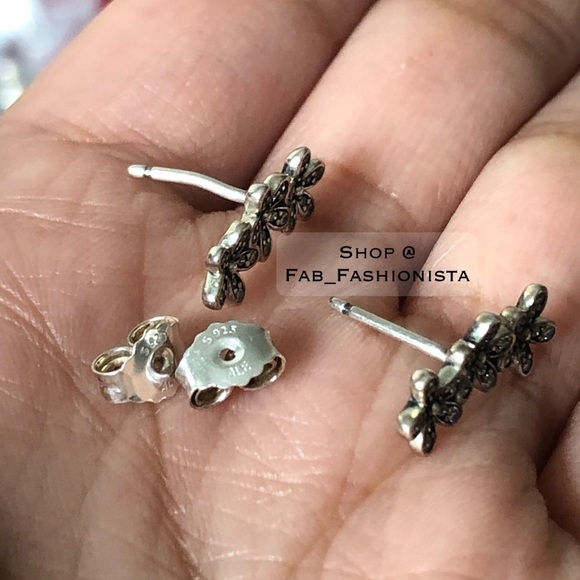 Pandora Daisy Pave Earrings Sterling Silver - Picture 7 of 14